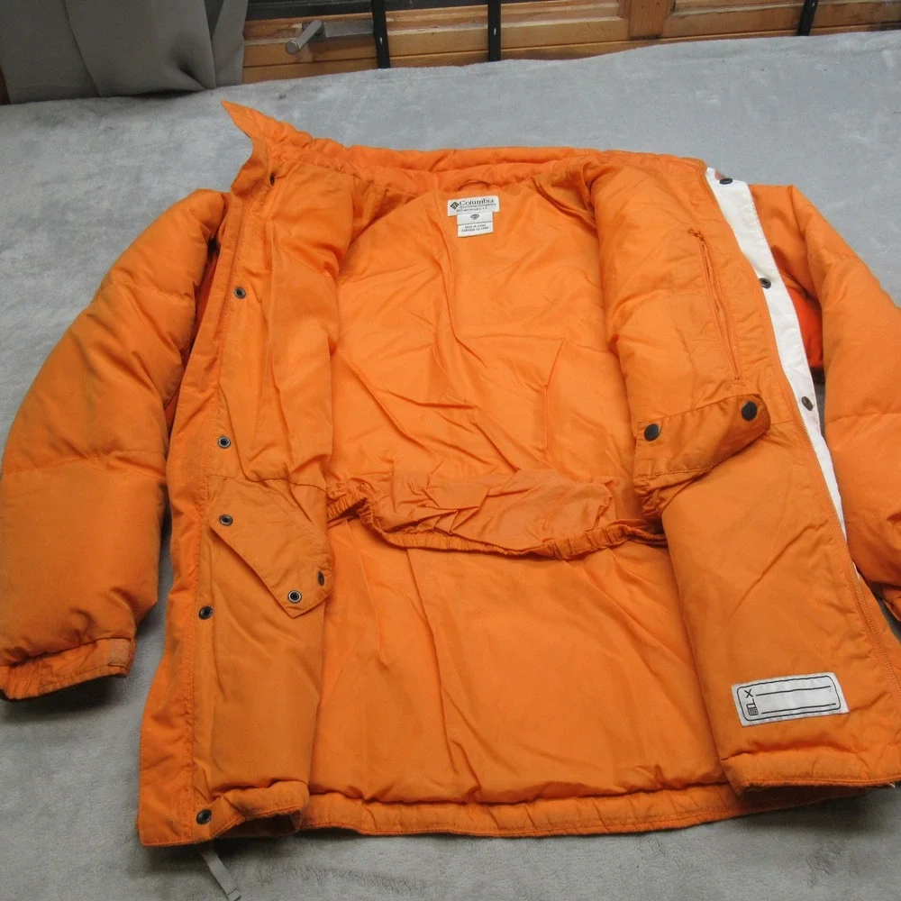 Columbia Down? Jacket Youth 18/20 XL Orange Insulated Quilted Puffer Winter Snow